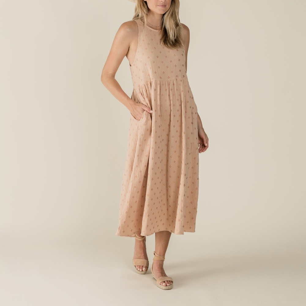 Blush embroidered dress